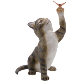 Tabby Playful Cat Decorative Ornament Figurine (6cm x 12cm x 7.5cm) by Lesser & Pavey