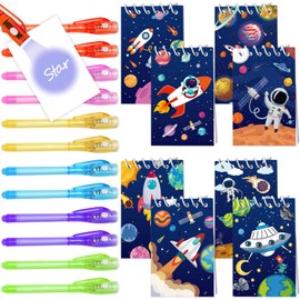 delaimastor 24 Invisible Ink Pen 24 Notebook Space Party Favors for Kids Goodie Bags Classroom Prizes Return Gifts for Kids Birthday Student Gifts Party Favors