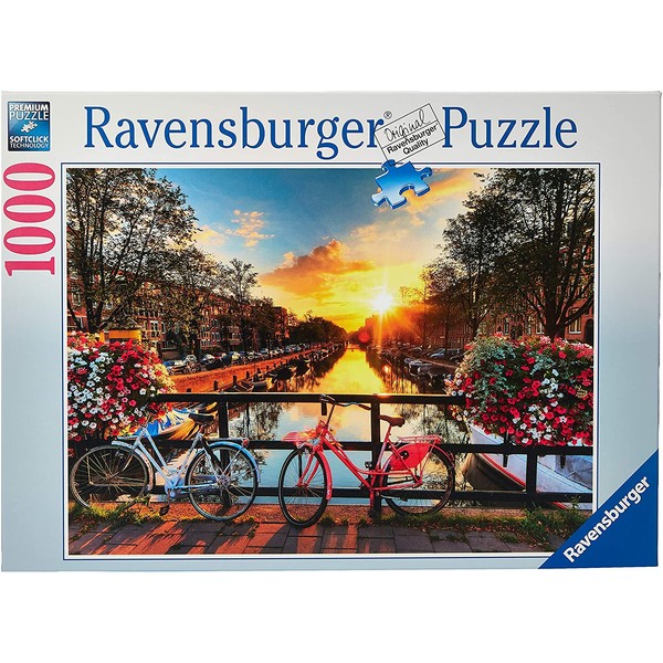 Ravensburger Bicycles in Amsterdam 1000 Piece Jigsaw Puzzle for Adults – Every Piece is Unique, Softclick Technology Means Pieces Fit Together Perfectly