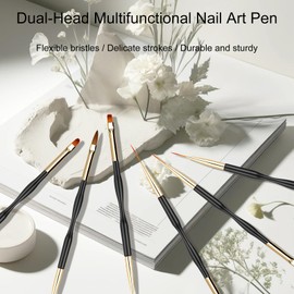 Nail Brush Wooden Nail Brush Acrylic Nail Art Brushes Nail Pens Nail Gradient Brush Nail Design Brushes Nail Art Tools （5Pcs for pack）