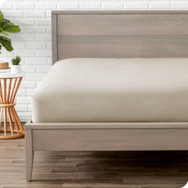 Bare Home Fitted Bottom Sheet King - Premium 1800 Ultra-Soft Microfibre - Ultra-Soft Wrinkle Free - Deep Pocket - 35 CM Deep - 15" Deep - King Fitted Sheet (King, Sand)