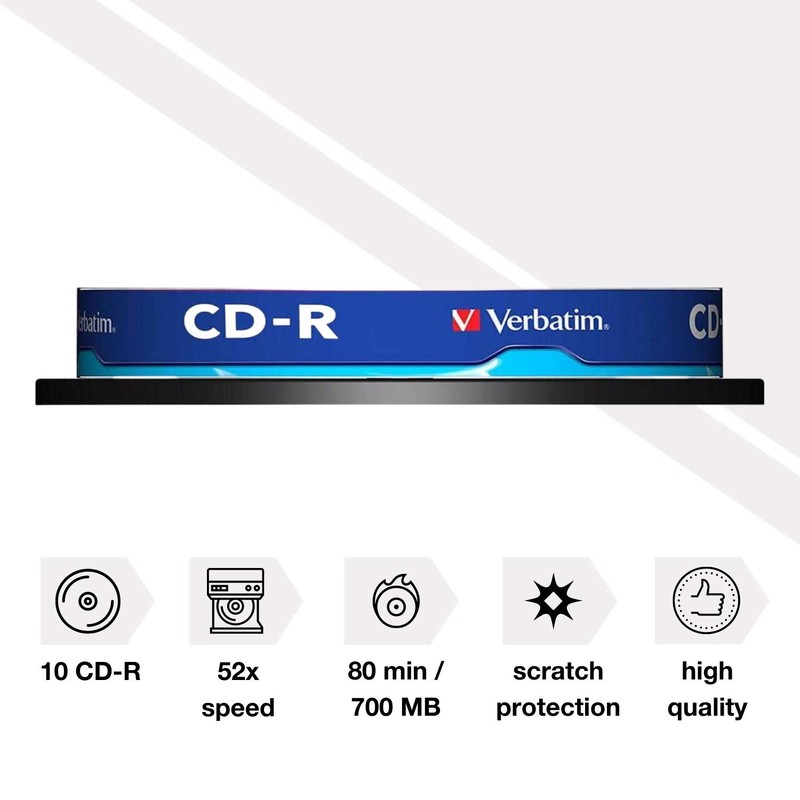 Verbatim 43437-10PK 80Min 52X CD-R Spindle
