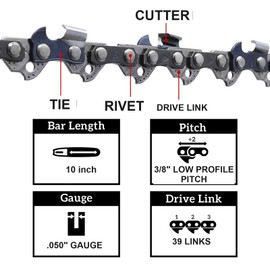10'' Saw Chain for Remington 091371S 0913715 091371-03 108526-01 097567-01 C,LT11028