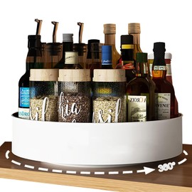 2 Pack 360° Rotating Lazy Susan Organizer,Non-Slip Turntable Organizer, Taller and Thicker Edge Design,Suitable for Kitchen Cabinets,Refrigerator,Pantry, Bathroom Countertops and Storage Spices