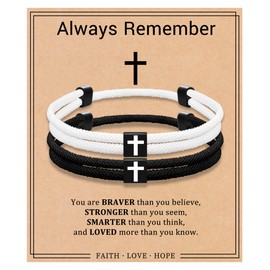 Nymerianoble Matching Bracelets for Couples Cross Bracelet for Men Permanent Bracelets for Couples Teacher Christian Gifts for Women