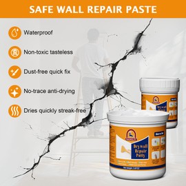 Drywall Repair Kit,19.74OZ,2 Pack Wall Mending Agent,Wall Spackle with Scraper,Wall Surface Hole Fill Quick and Easy Solution,Easy to Fill Holes in Home Wall and Quick Repair Crack,Plaster Wall Repair