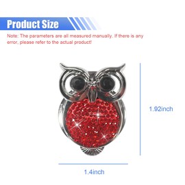 Bling Owl Car Engine Start Stop Button Cover, Crystal Rhinestone Auto Push to Start Protective Decal, Diamond Anti-Scratch Auto Ignition Ring Sticker, Car Interior Decorative Accessories (Red)