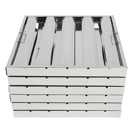 PANEKOLO 6 Pack Hood Filters, Stainless Steel 4 Grooves Commercial Range Hood Filters, Range Hood Filter for Grease Rated Kitchen Exhaust Hoods (19.5 * 19.5 * 1.8 Inch)