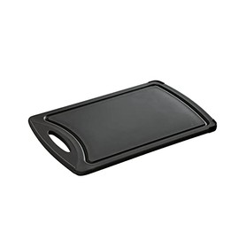 Zassenhaus Easy Cut Chopping Board, Black, 32 x 20 x 1 cm, Can be Used on Both Sides, Extremely Non-Slip, Blade-friendly, with Juice Groove, Chopping Board, Dishwasher Safe, Plastic Chopping Board