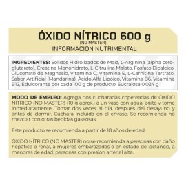 Oxido Nítrico ( No Master ) (600 Gr) - Prowinner Sin Sabor                                                                                            