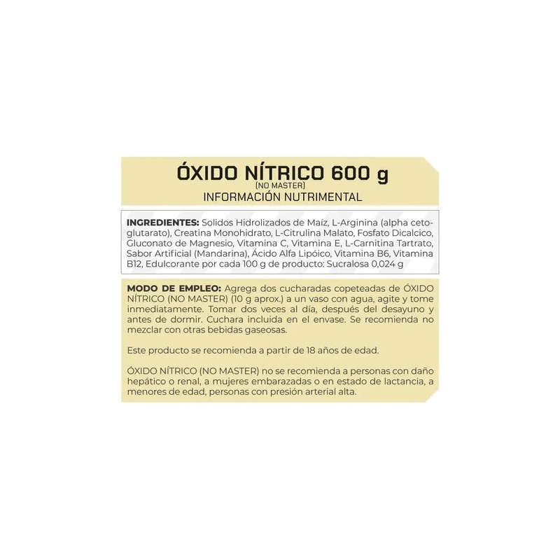 Oxido Nítrico ( No Master ) (600 Gr) - Prowinner