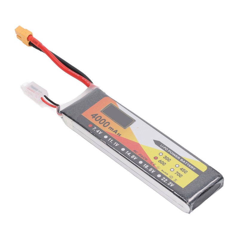 RC Lipo Battery 7.4V 60C Discharge Rate 2S XT60 Plug