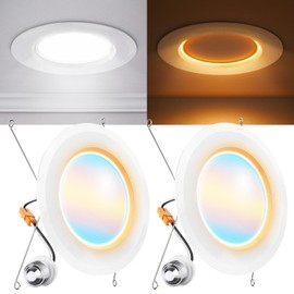 Sunco 6 Inch Recessed Light with Night Light, LED Can Lights Retrofit Lighting, 1000 LM, 12W, Selectable CCT 2700K/3000K/4000K/5000K/6000K, Dimmable, Damp Rated ETL 2 Pack