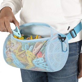 MinYEE - Bolsa con cierre para tendedero, paquete de cintura de muchas maneras de usar, tela transpirable, apertura grande, gran capacidad, soporte para colgar la ropa, organizador de almacenamiento