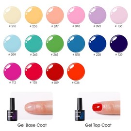 Gellen - Esmalte de uñas en gel, juego de 16 colores de esmalte de uñas en gel UV con capa superior y base de gel, todo en uno