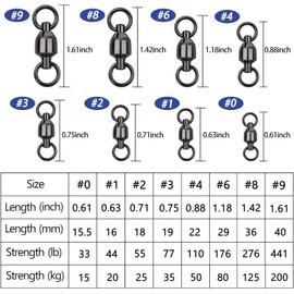 10, 30 Packed Copper High Strength Ball Bearing Swivels, Welded Rings Fishing Tackle Swivels Accessory Connectors Saltwater-35LB to 390LB