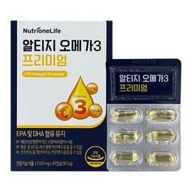 뉴트리원 알티지 오메가3 프리미엄 30캡슐 x 1박스 (AD) NutriOne RTG Omega-3 Premium 30 Capsules x 1 Box (AD)