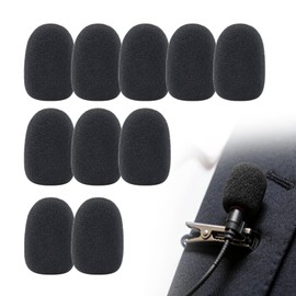Wowjimi Microphone Sponges, Set of 10, 0.8 x 49.2 inches (20 x 15 m), Inner Diameter 0.2 inches (5 mm), Noise Resistant, Headset, Microphone Cover, Bacom Microphone Windscreen