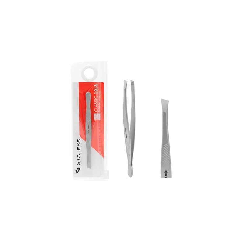 STALEKS PRO Precise brow tweezers with wide slanted edges. Medical