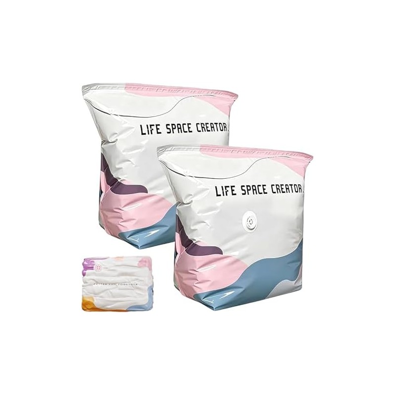 No-Pump Vacuum Storage Bags, Press & Seal Compression Bags, Space
