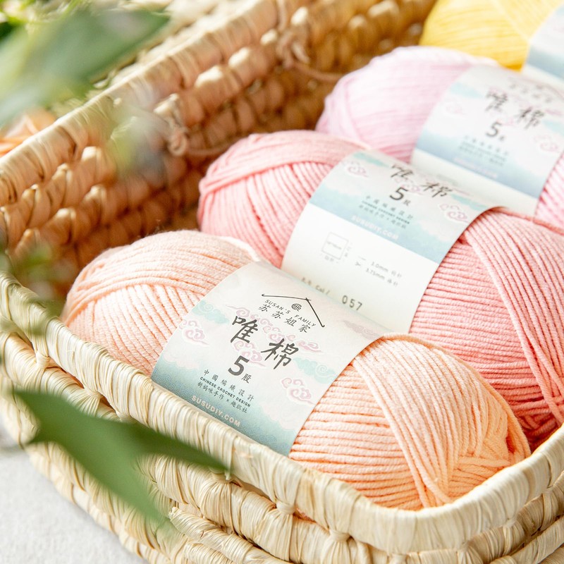 Susan’s Family Soft Cotton Yarn, 3 x 100g, 5 Ply