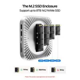 MOVE SPEED Mac mini M4 Dock Enclosure, 10 in 1 Aluminum Stand Hub, 10Gbps USB-C/A, 4K60Hz HDMI, SD/TF Reader, Space-Saving Vertical Design