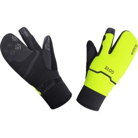GORE WEAR Thermo Split Gloves, Gore-Tex Infinium, 5, Black/Neon Yellow
