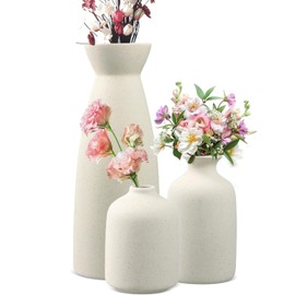 SOZOMO Juego de 3 Jarrones De Cerámica,Jarrones Decorativos,Floreros Ceramica Decorativos Modernos,Jarrón Clásico Flores,para Bodas,Fiestas,Oficinas o Decoraciones Familiares etc