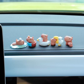 YGMONER 9 Pcs Mini Capybara Car Dashboard Figurine Decoration Cute Car Interior Ornaments