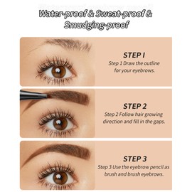 2024 New Eyebrow Tattoo Pencil, 4 Fork Tip 3D Microblading Magic Eyebrow Pencil, 3D Waterproof Microblading Eyebrow Pencil Contouring Pen, Makeup Long-Lasting Eyebrow Pencil Stay (Light Brown)