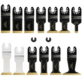 Hanida 13Pcs Titanium Oscillating Multitool Blades Oscillating Saw Blade for Wood Plastic Metal, Universal Quick Release Power Oscillating Tool Blades Kits for Dewalt Milwaukee