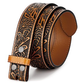 BELTROAD Western Leather Belt Strap for Men Women Cowboy Cowgirl Leather Mens Belts for Jeans Birthday Christmas Belt Gifts