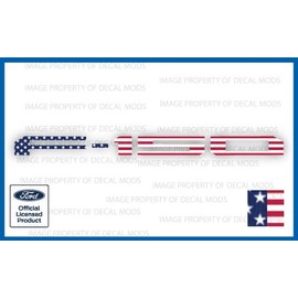 Decal Mods 2021-2024 F150 Tailgate Insert Decals Letters Inlays Indent Stickers (Thin Decal [NOT Raised Letters]) for Ford F150 (2021-2024) (USA Flag) | FG2A2
