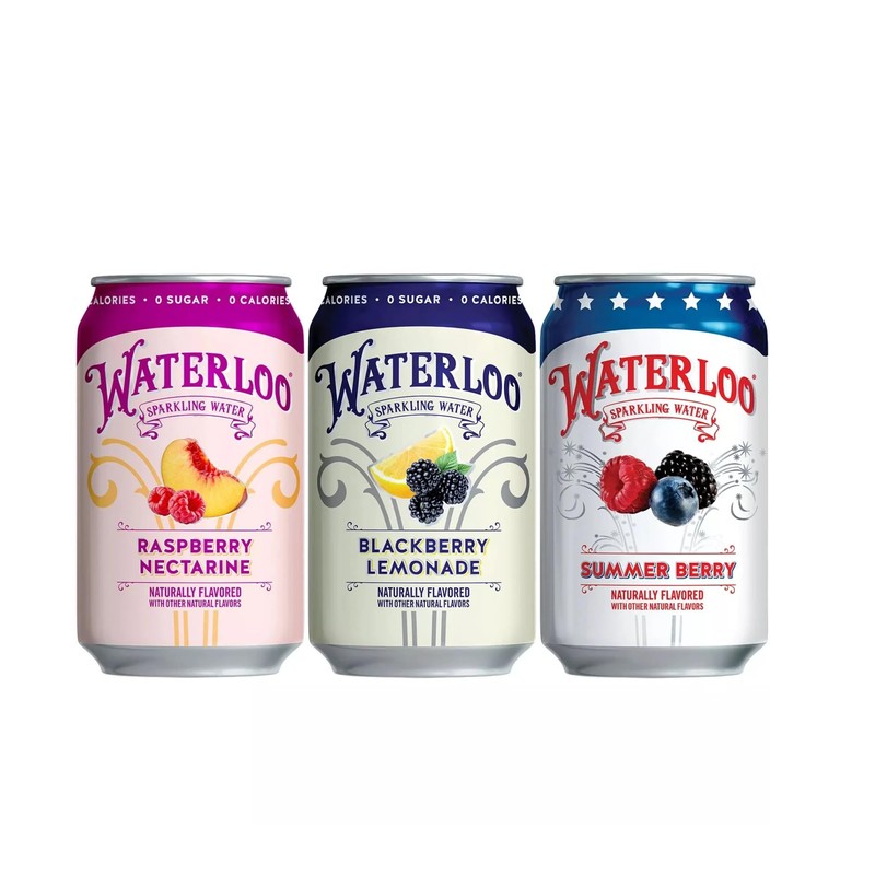 Waterloo Sparkling Water Variety Pack 24 Pack Raspberry Nectarine -