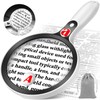 Large Magnifying Glass with Lights,10X 25X 45X Handheld Lighted Magnifier,