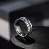 Greenpod 8mm Tungsten Carbide Rings for Men Silver Brick Pattern