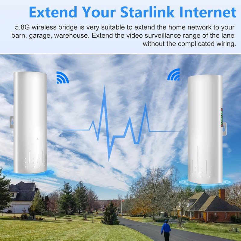 Point to Point Starlink Internet Outdoor Long Range Transmission for