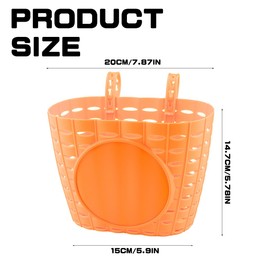 Kids Bike Basket, Bike Front Handlebar Basket, Bike Basket for Chirlden (Orange)