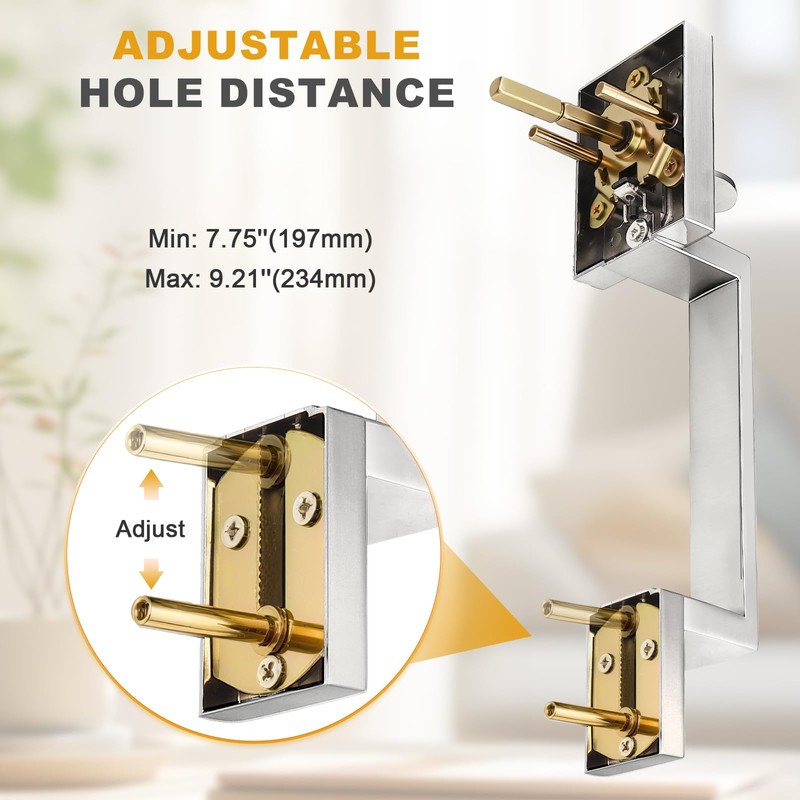 Probrico Heavy Duty Front Door Handleset, Modern Square Exterior Passage