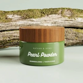 Nathan & Sons Pearl Powder Tooth Scrub with Hydroxyapatite – Natural Remineralizing Tooth Powder for Whiter, Healthier Teeth