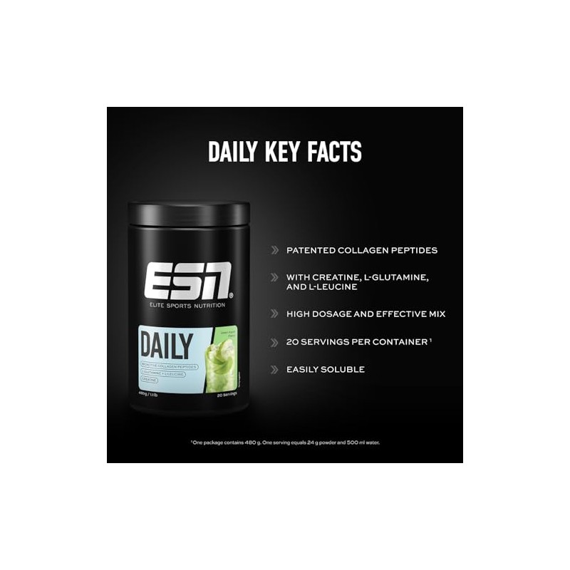ESN Daily, Green Apple, 480 g, 1.1 lbs, 20 Servings