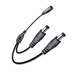 DC Power Splitter Cable 2-Pack, 1 Female to 2 Male 5.5mm x 2.1mm, Power Adapter Cord for CCTV Cameras, LED Strip Lights, Security Systems, and More Low Voltage Devices