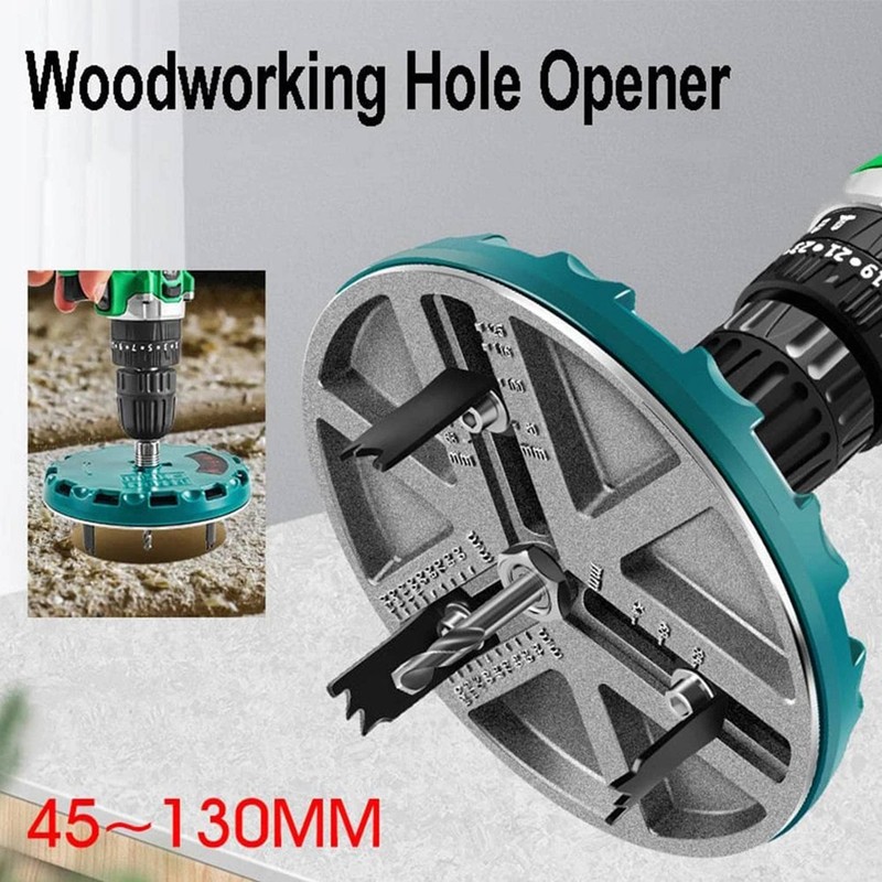 Yeruvce Adjustable Hole Saw Diameter 45Mm-130Mm Woodworking Hole Opener Cutting
