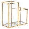 Glass Storage Container Garden Polygonal Column Golden Brass Bar Welding