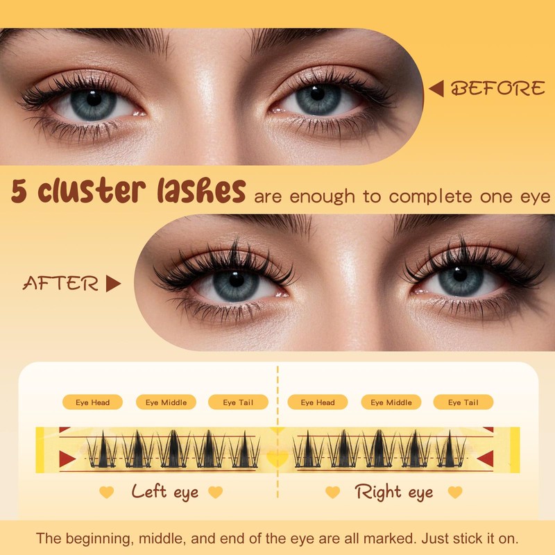 QUEWEL Manga Lash Clusters Fairy Lash Clusters DIY Individual Lashes