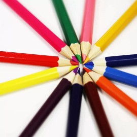 BAZIC Vibrant Pre-Sharpened Colored Pencils Drawing Sketching Coloring 12 pc Set