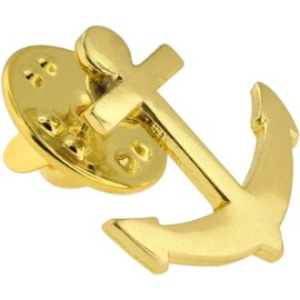 PinMart's Gold Plated Nautical Boat Anchor Lapel Pin