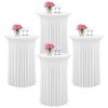 Showgeous 4 Pack Round Cocktail Tablecloths with Skirt 32"x 43"
