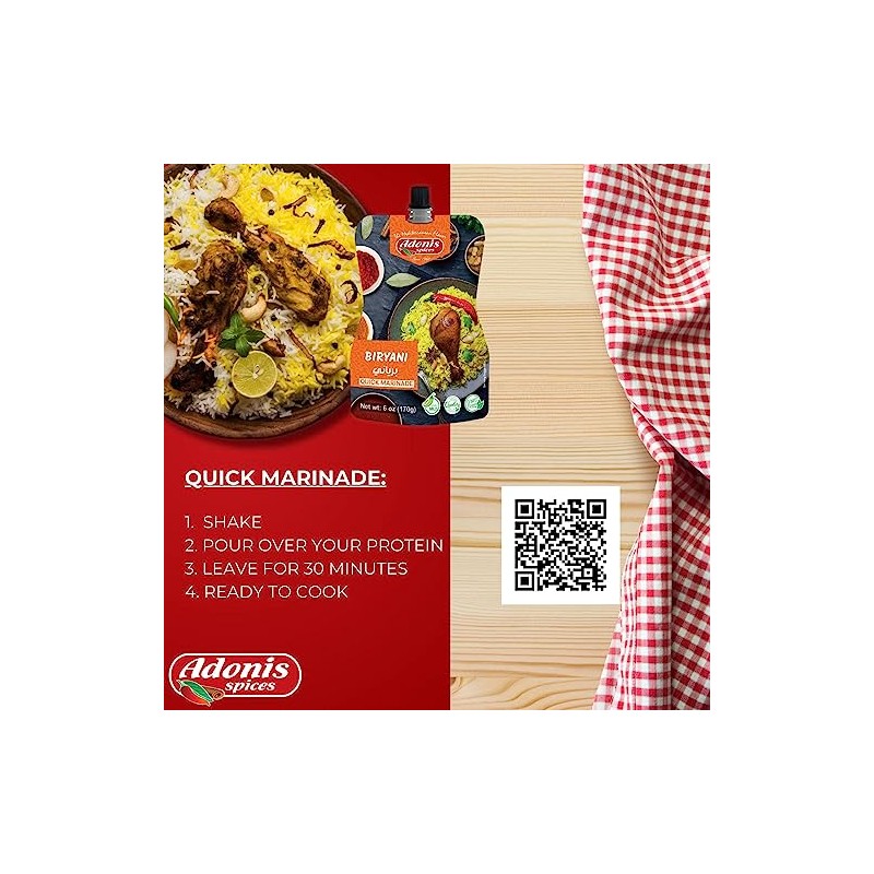 Adonis - Biryani Quick Marinade, 6 oz (170g), Ready to