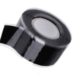TUKA 6m Selbstschmelzendes Silikonband, Mehrzweck Reparaturband Isolierband Dichtungsband, Selbstschmelzendes Silikon Wickelband Wasserdicht Wetterfest, 25mm breit, 2x3m, Schwarz, TKD5042-2x